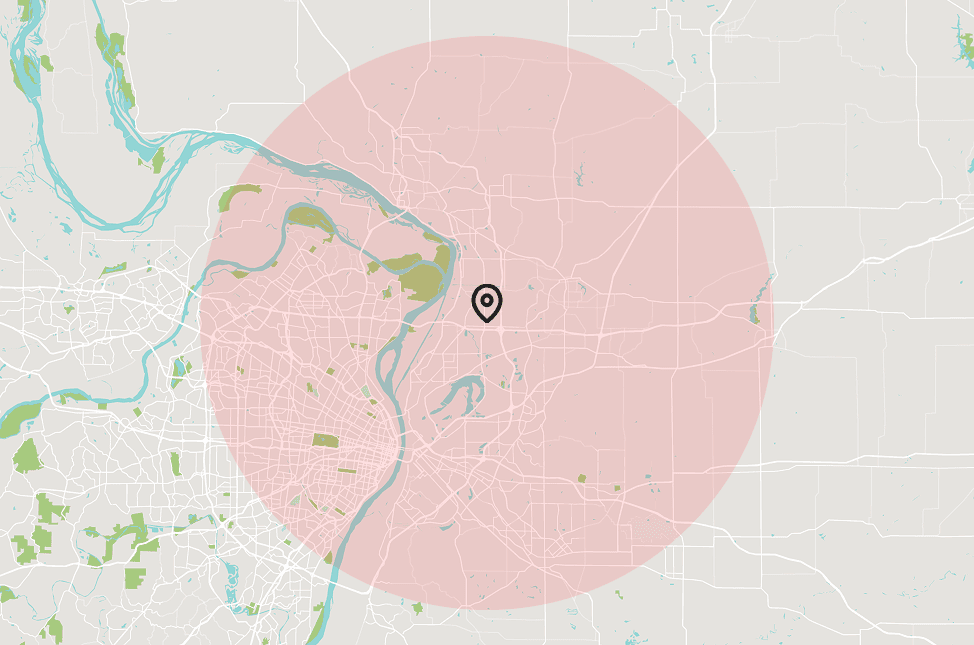 Riverbend Plumbing & Drain service area map preview